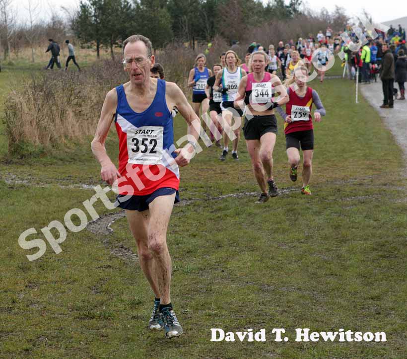 Roy Treadwell (Oxford City) on his to victory in the 65-69 age group, all ladies and male 65 plus BMAF Cross Country, Herrington, Sunderland.